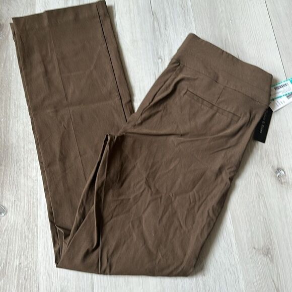 Violets and roses Ruthy Solid Zipper Bootcut Pant‎ brown sz 8 nwt - Picture 6 of 7